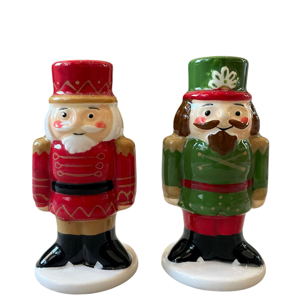 Lang Nutcracker Christmas Salt & Pepper Shakers Holiday Red & Green New